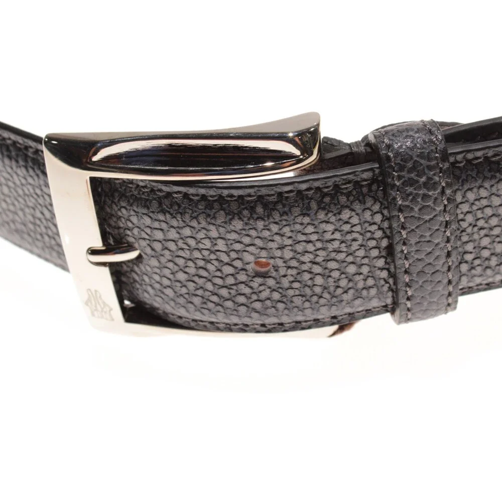 Di Bianco NWT Cut to Size Dress Belt In Solid Gray Pebbled Leather One Size